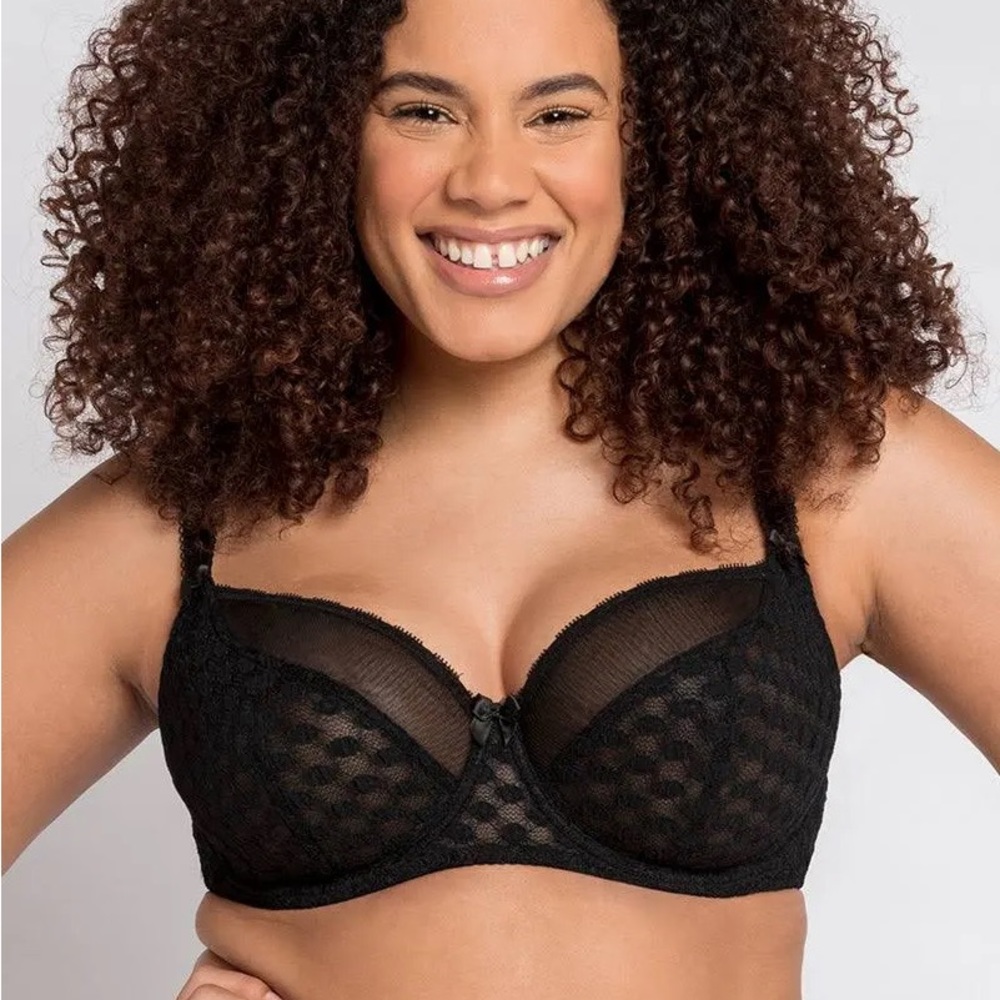 Curvy Kate Dottie Balconette Balcony Bra Black 34H US